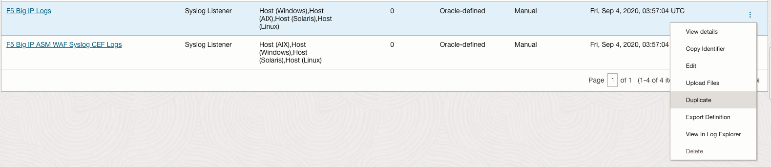 OCI Logging Analytics Duplicate Log Source