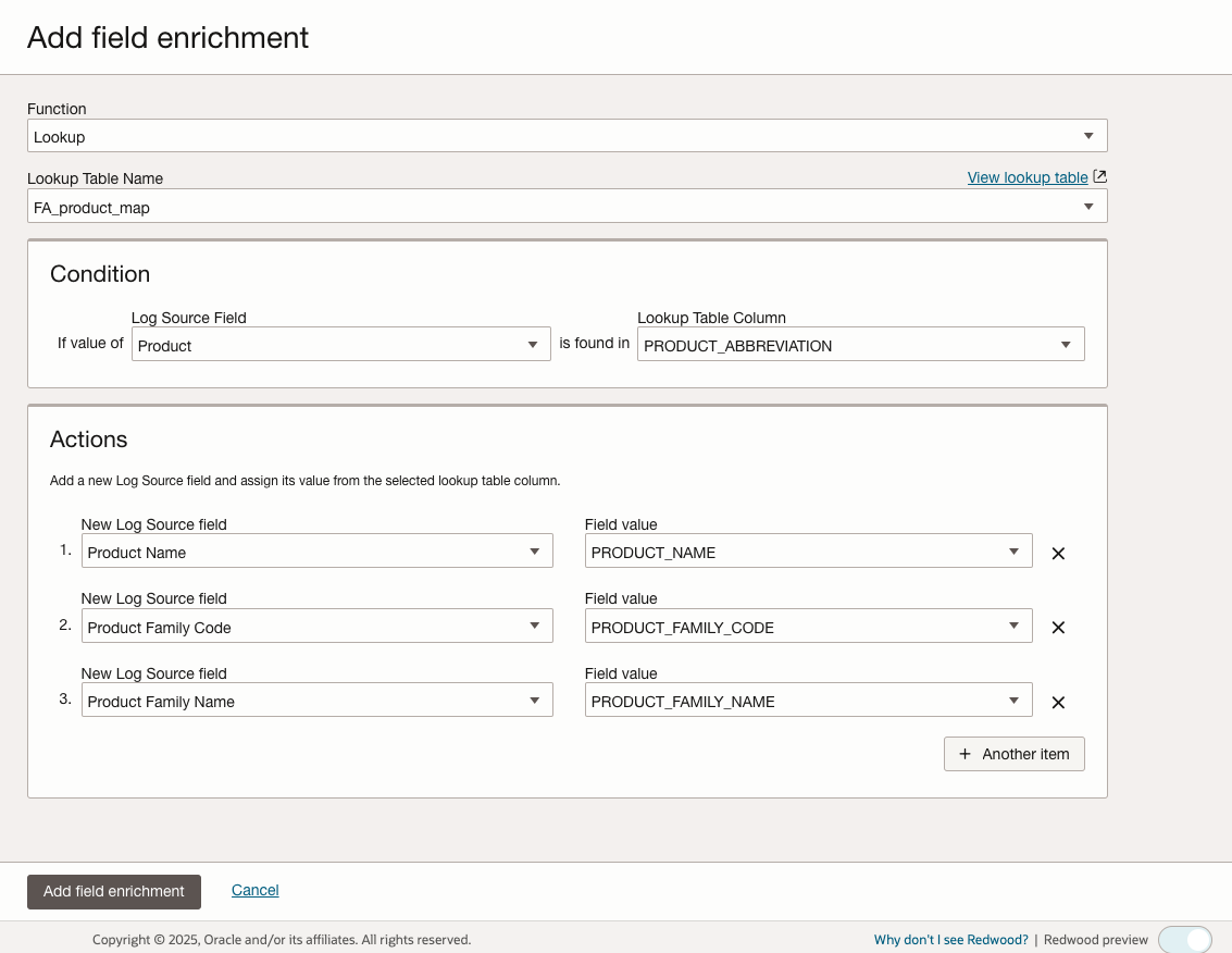 Figure 6: Fusion Apps product code Field Enrichment