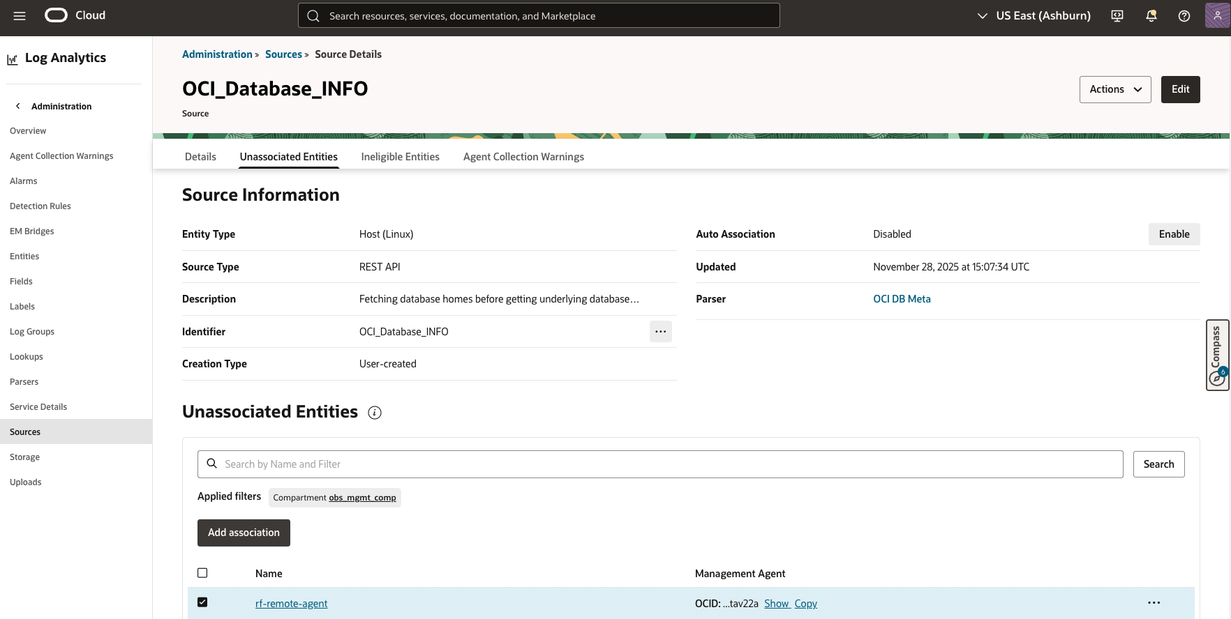 OCI_Database_INFO_Entity_Association