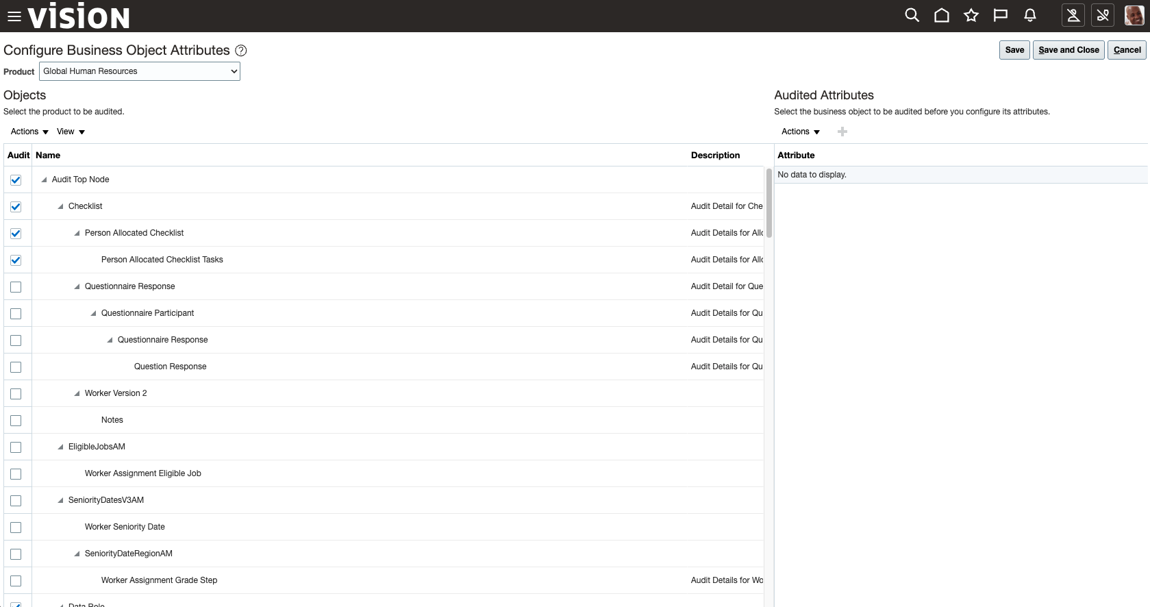 Configure Business Object Audit