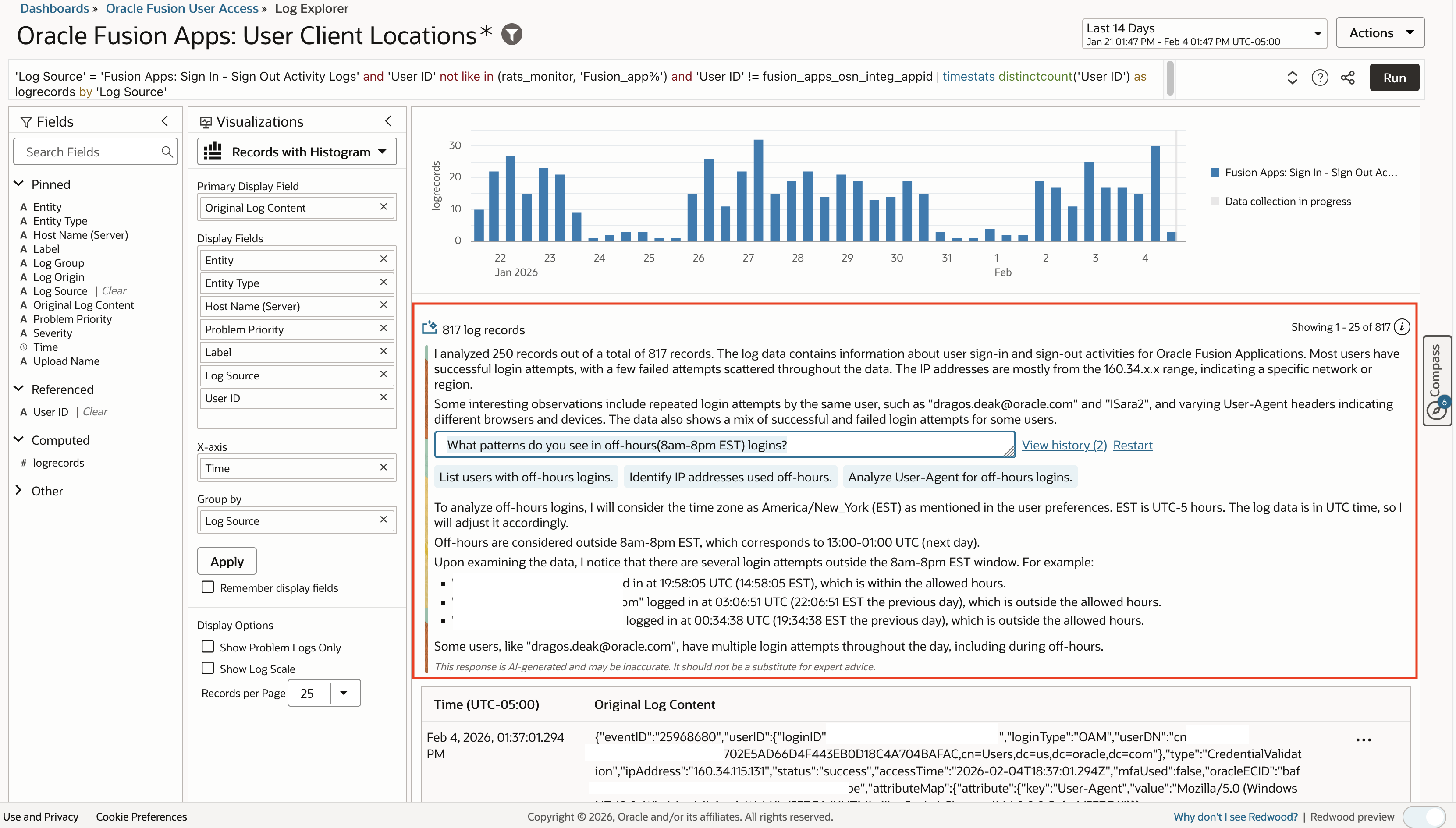 LoganAI Explain pattern