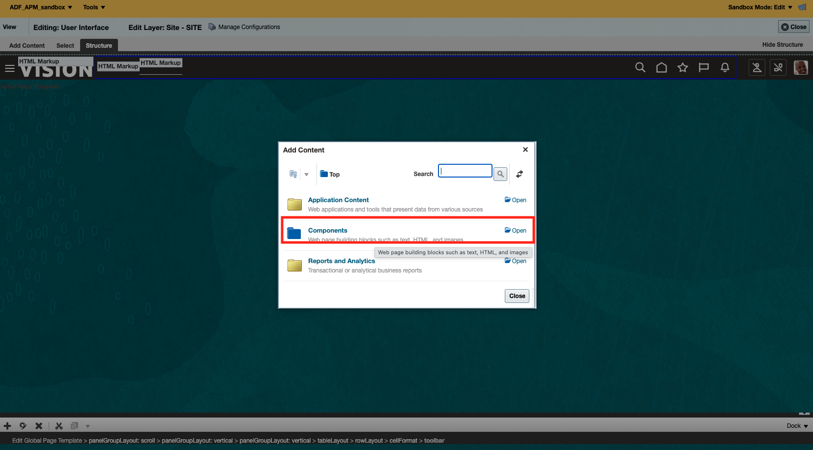 Fusion Monitoring APM Add Component