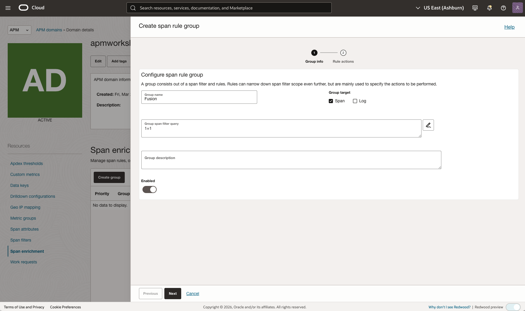 Fusion Monitoring APM Create Span Enrichment