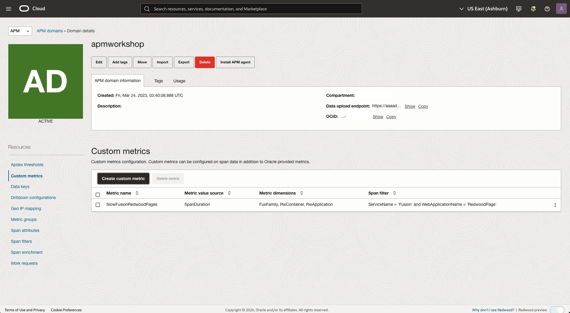 Fusion Monitoring APM RUM Custom Metric