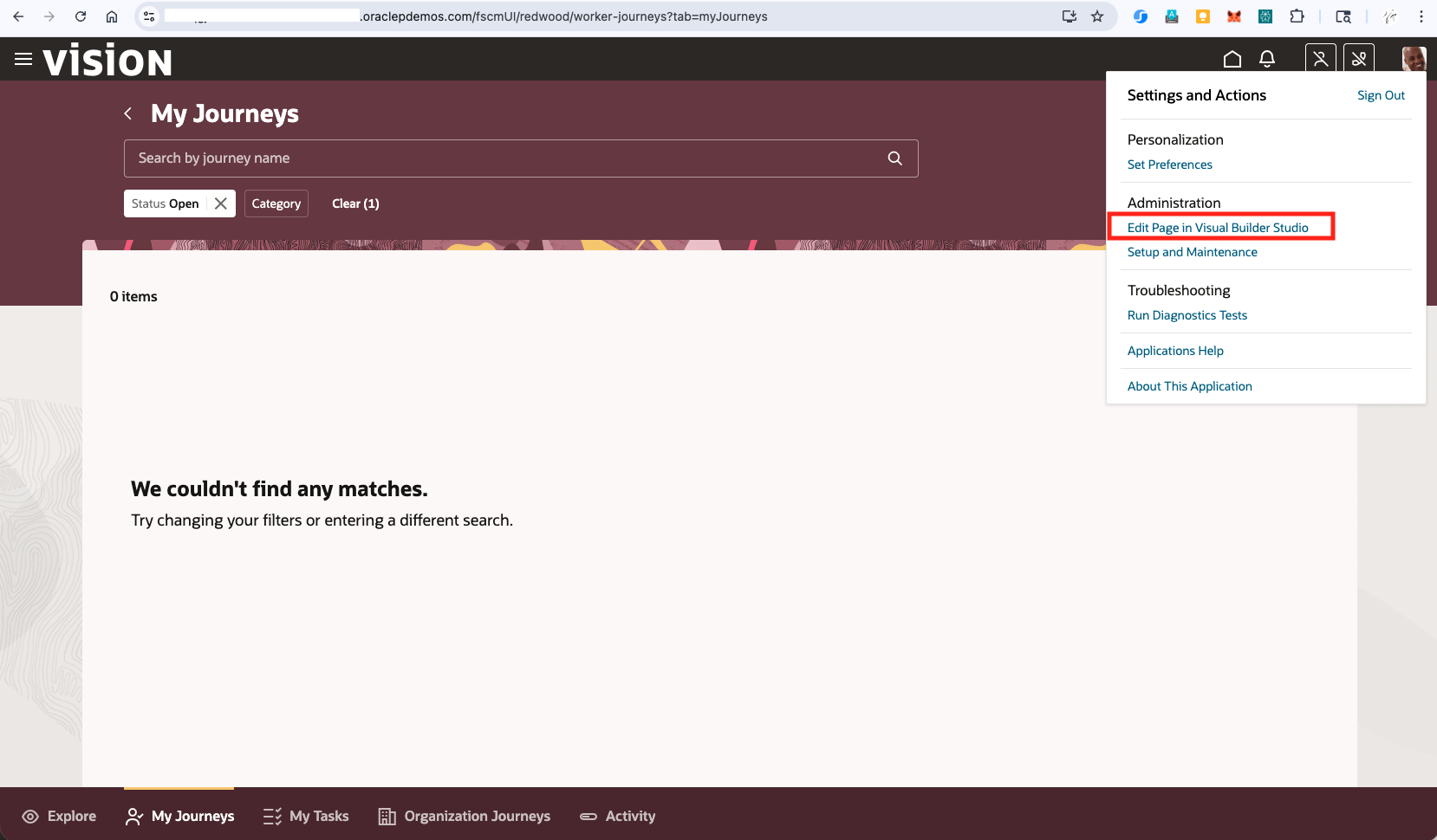 Fusion Monitoring APM Edit Page in Visual Builder Studio