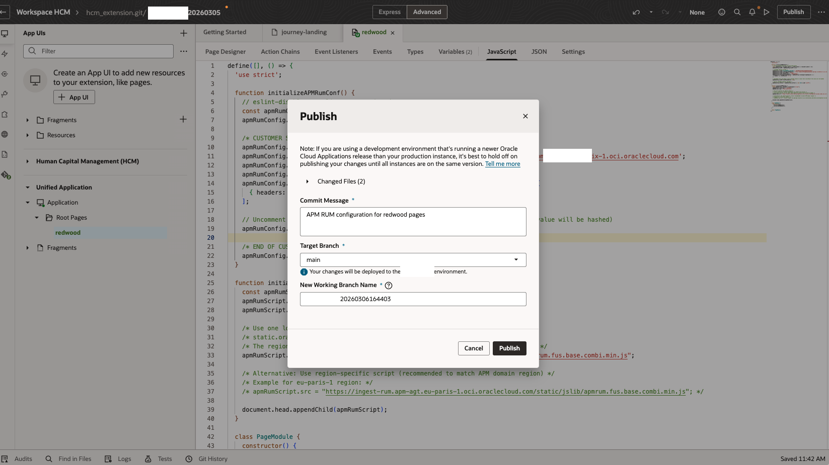 Fusion Monitoring APM Publish