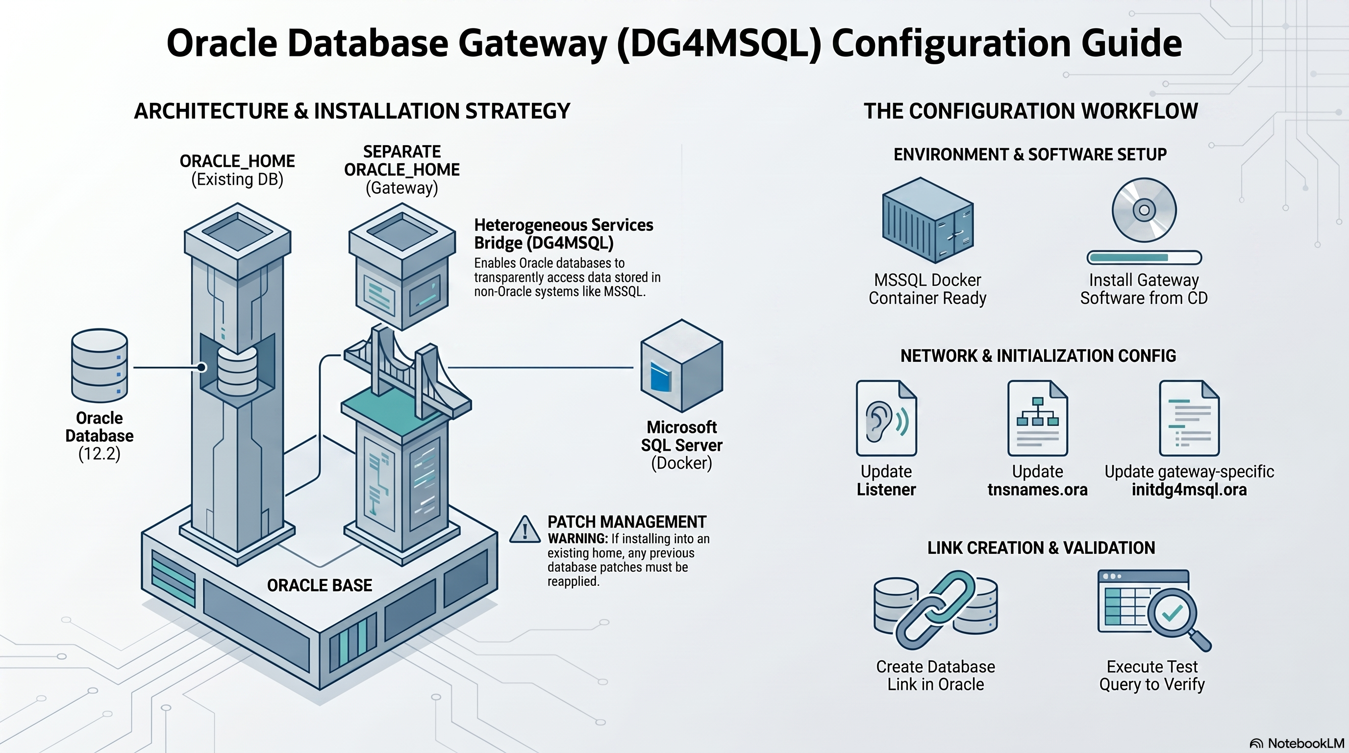 Oracle Database Gateway DG4MSQL Configuration — infographic overview