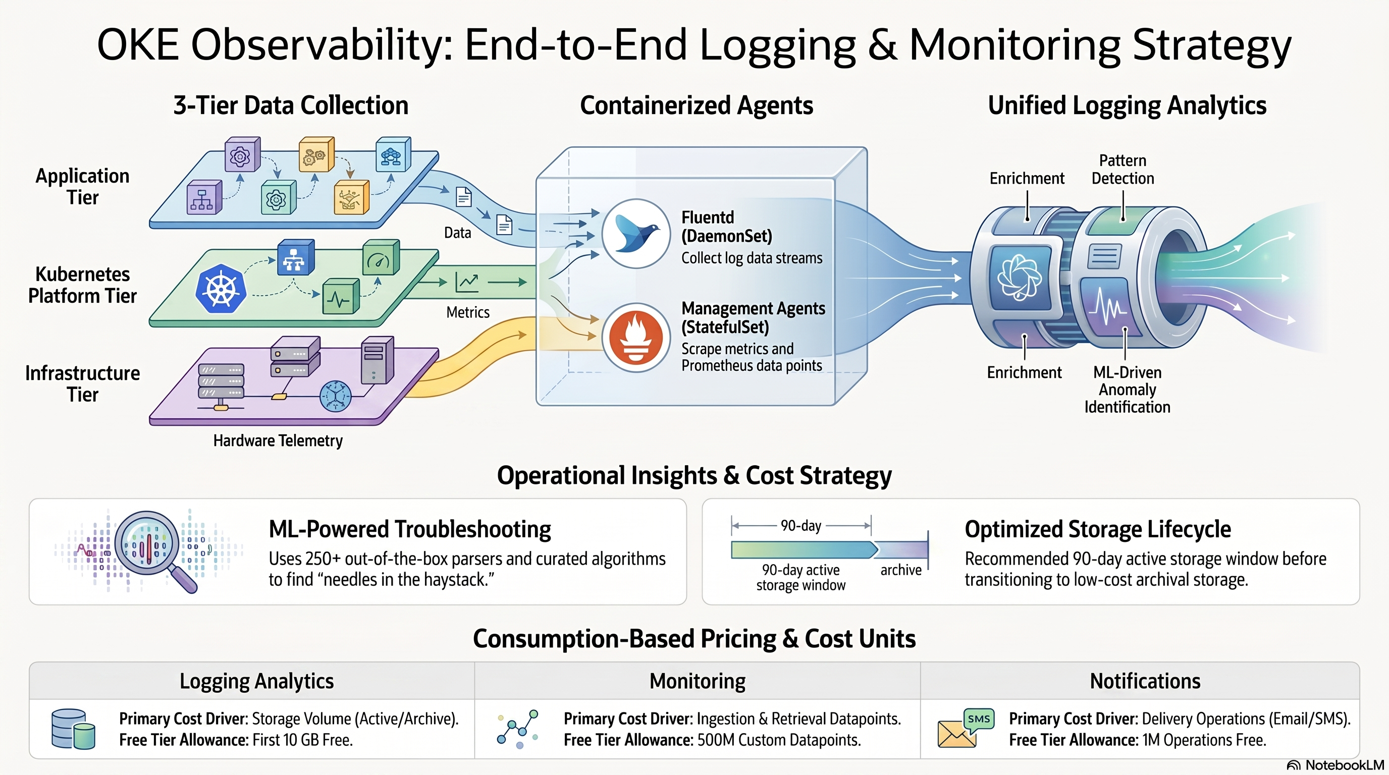 Oracle Cloud Infrastructure - Logging and Monitoring for OKE — infographic overview